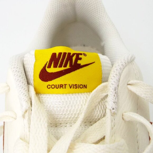 Nike Court Vision Low Sail Oxen Brown Yellow Leather Sneakers CD5434-117 - Picture 10 of 12